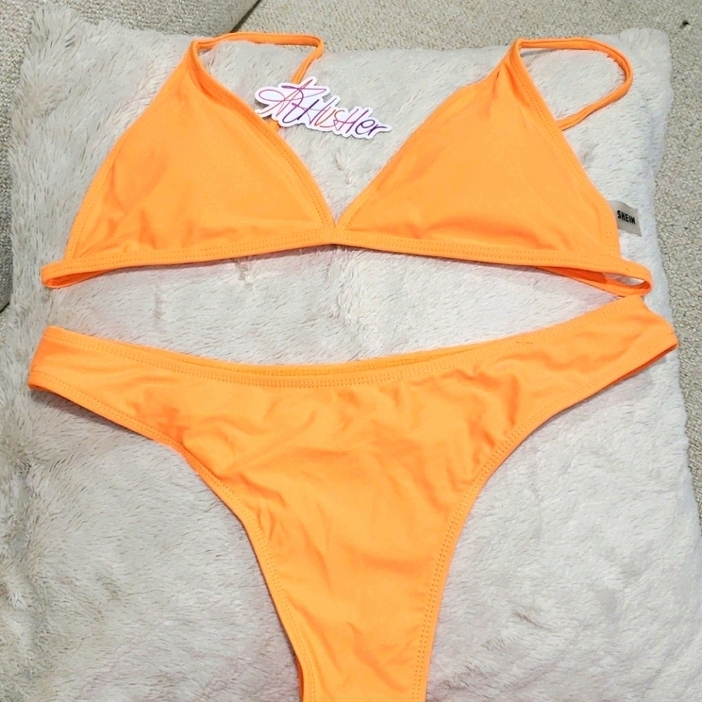 Shein orange two piece swimsuit large - Picture 4 of 15